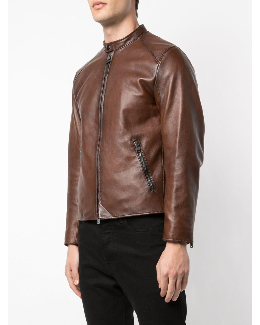 COACH Icon Racer Jacket in Brown for Men Lyst