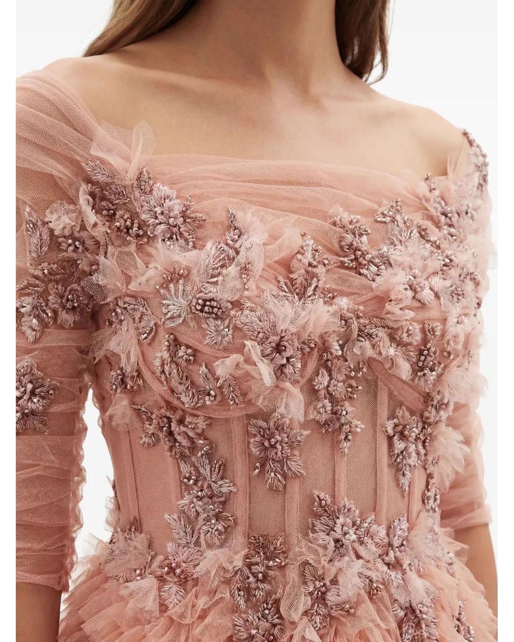 Gatti Nolli by Marwan Pink Robe Longue Naila
