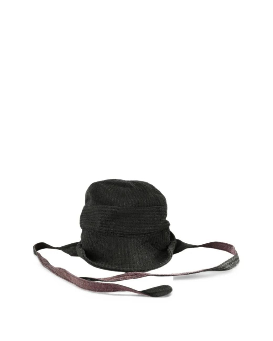 Ziggy Chen Black Hybrid Chevron-Pattern Strap-Detail Hat for men