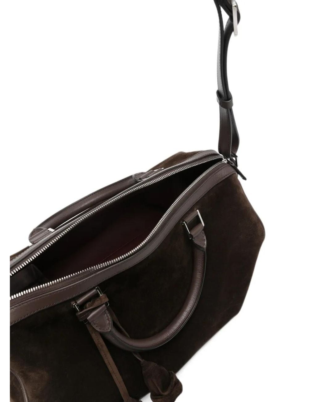 Magda Butrym Black Varsovia Suede-Finish Flower-Detail Tote Bag