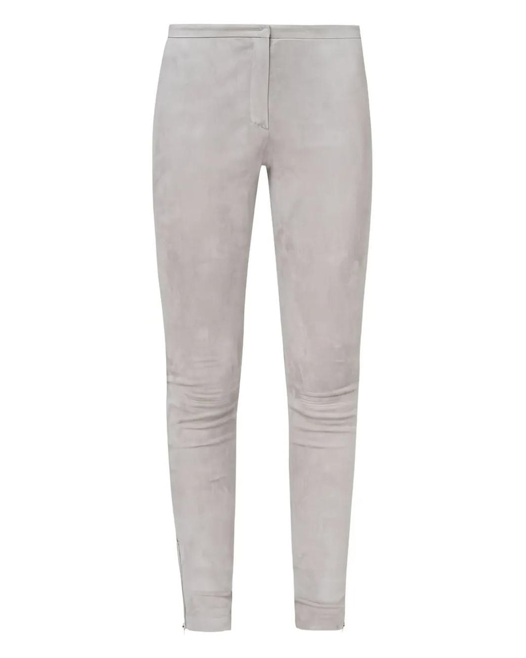Fabiana Filippi Gray Slim Tapered Leather Trousers