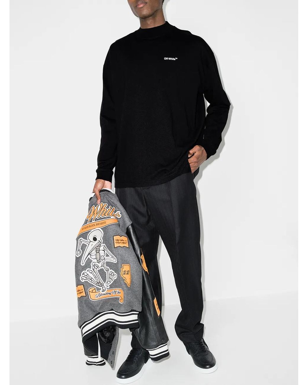 Off-White c/o Virgil Abloh Black Caravaggio Arrow Long-Sleeve T-Shirt for men