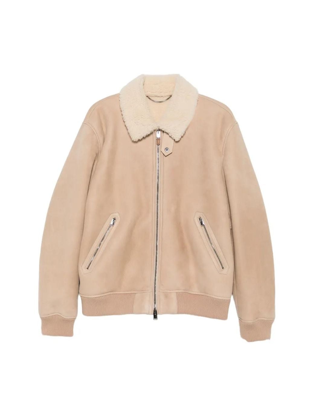 Canali Natural Shearling-Collar Leather Jacket for men