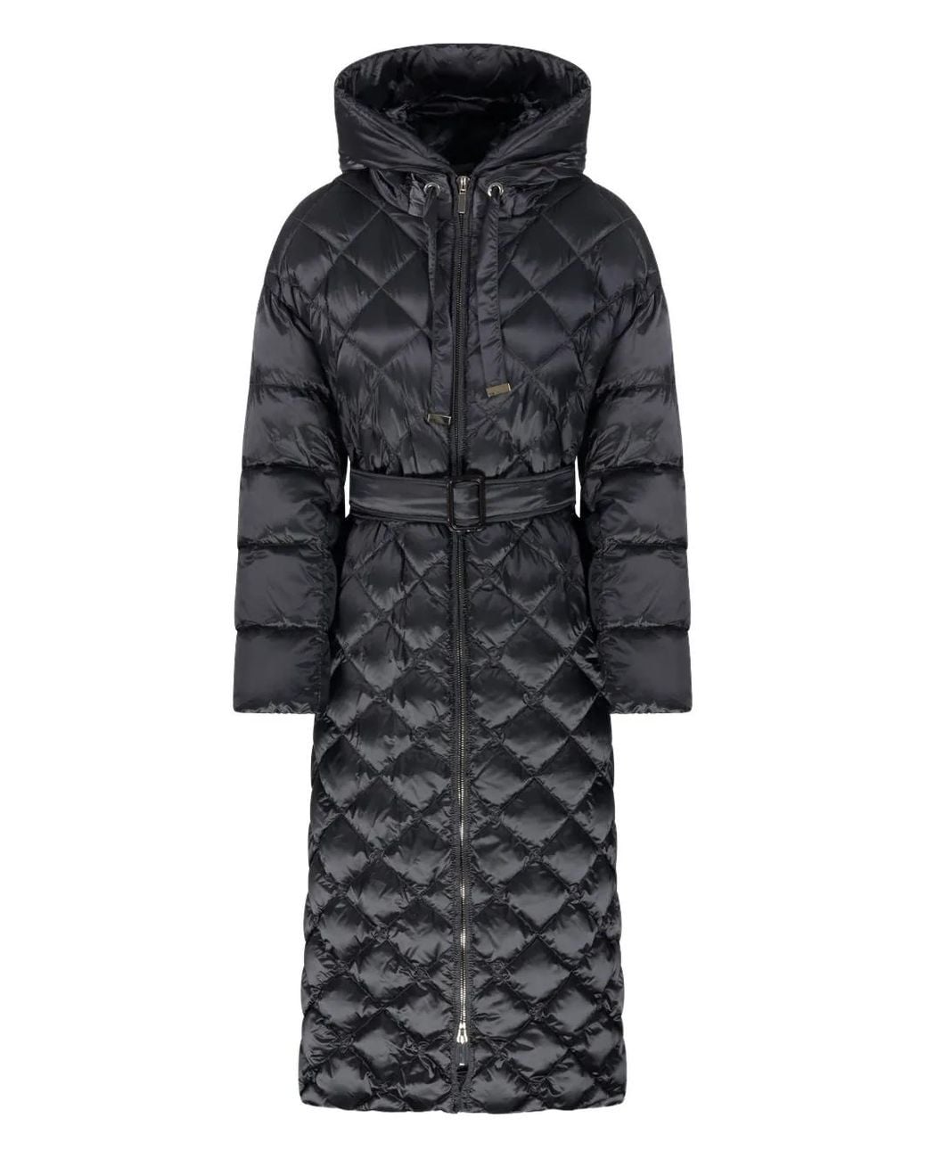 Max Mara Black The Cube Trepar Hooded Quilted Coat