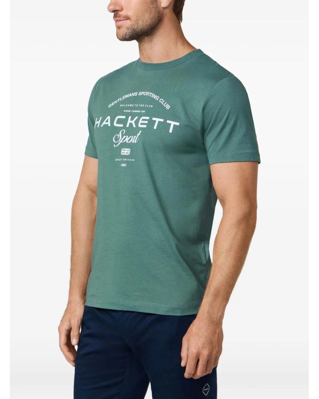 Hackett Green Logo-Print T-Shirt for men