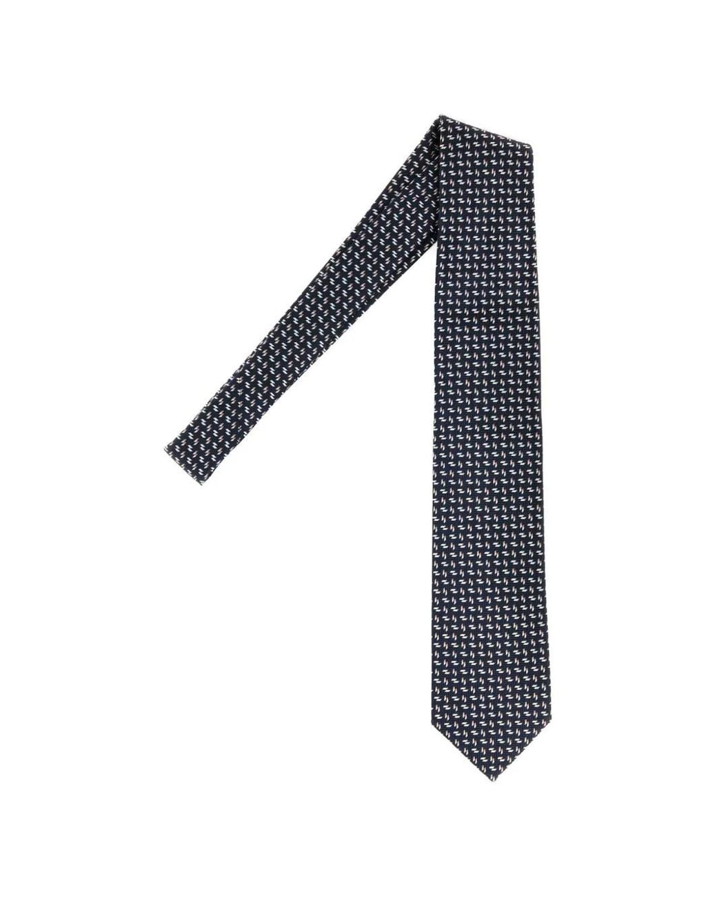 Brioni Blue Patterned-Jacquard Silk Tie for men