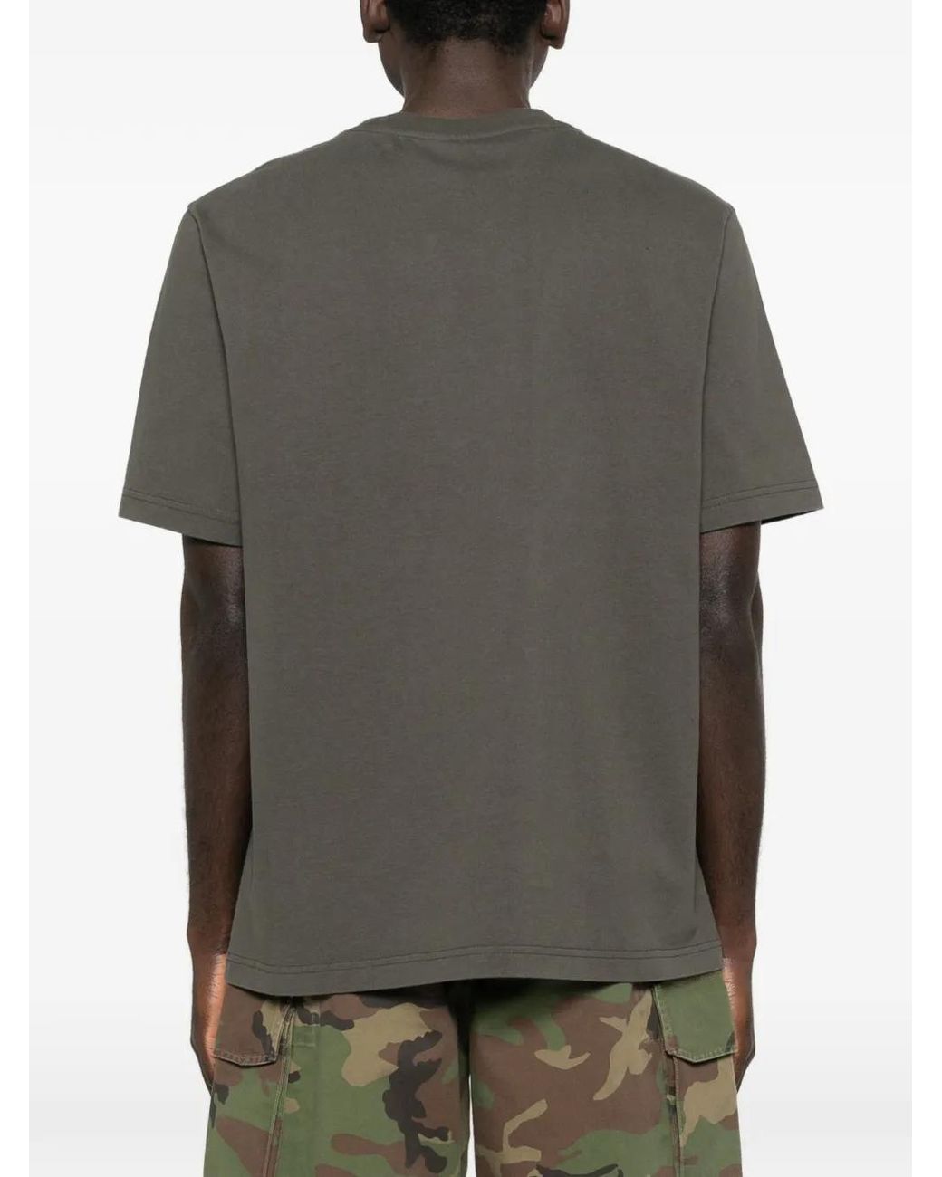 Maison Kitsuné Gray Crewneck Logo T-Shirt for men