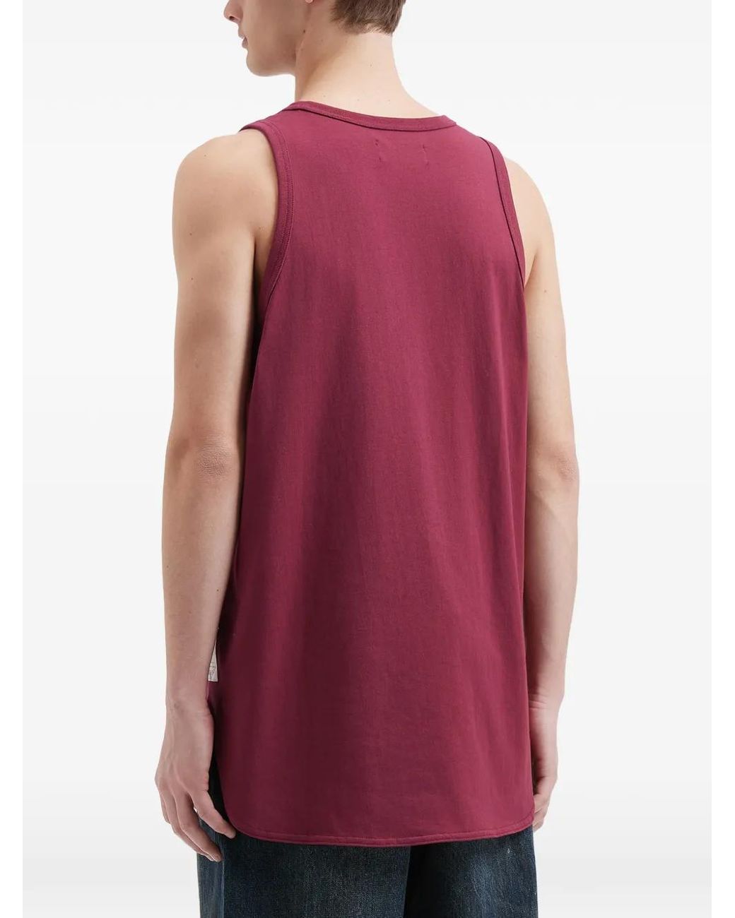 AFTERMATHS Purple Logo-Print Tank Top for men