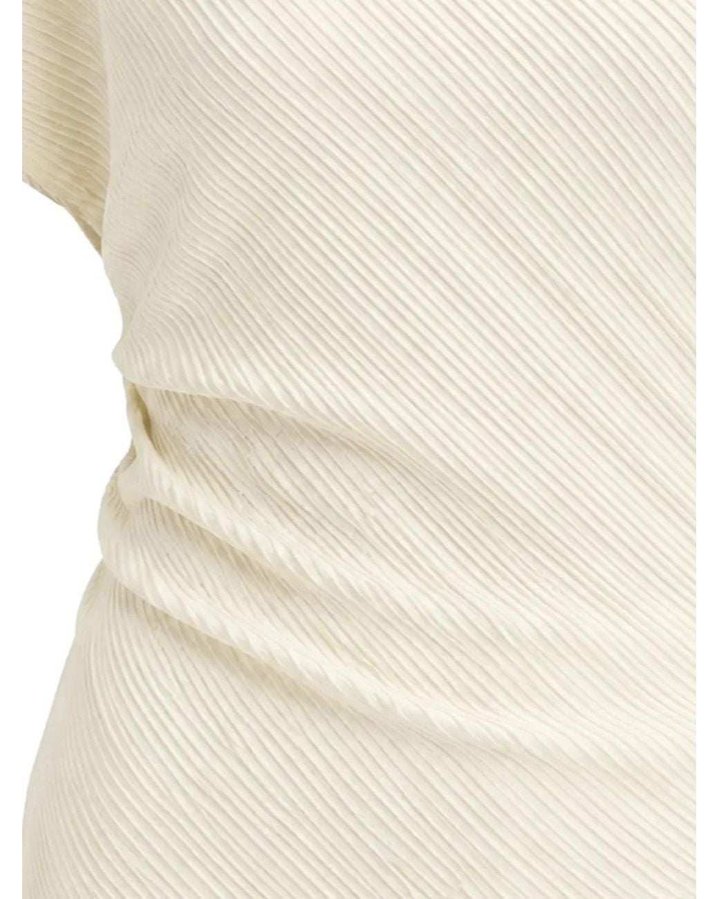 Vince White Pleated Directional Top