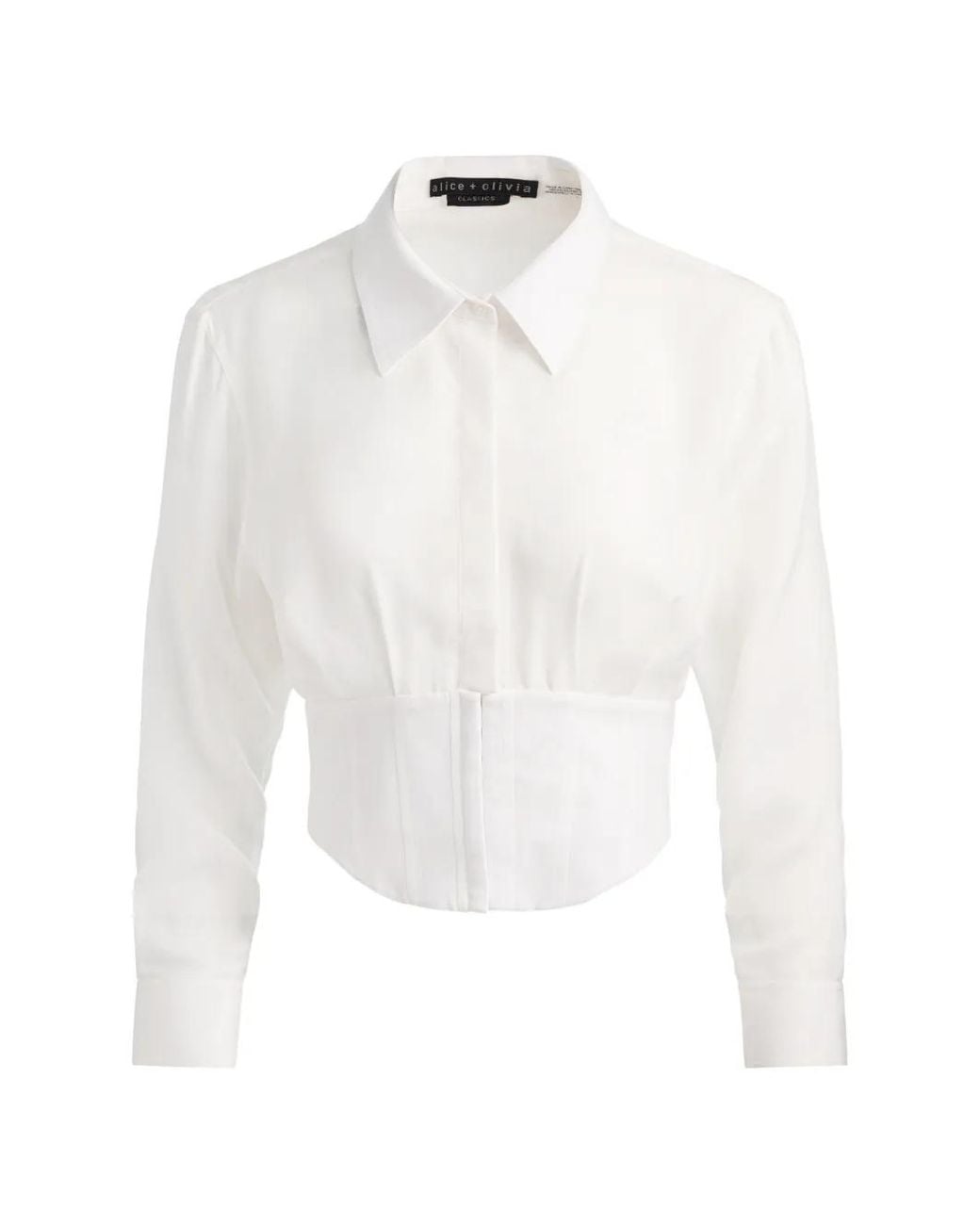 Alice + Olivia White Haut Edie À Boutonnière