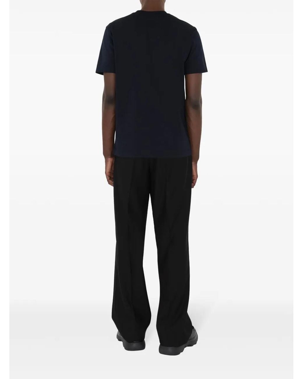 Burberry Blue T-Shirt With Logo for men