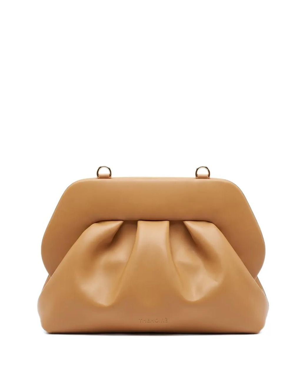 THEMOIRÈ Brown Medium Bios Ruched Clutch Bag