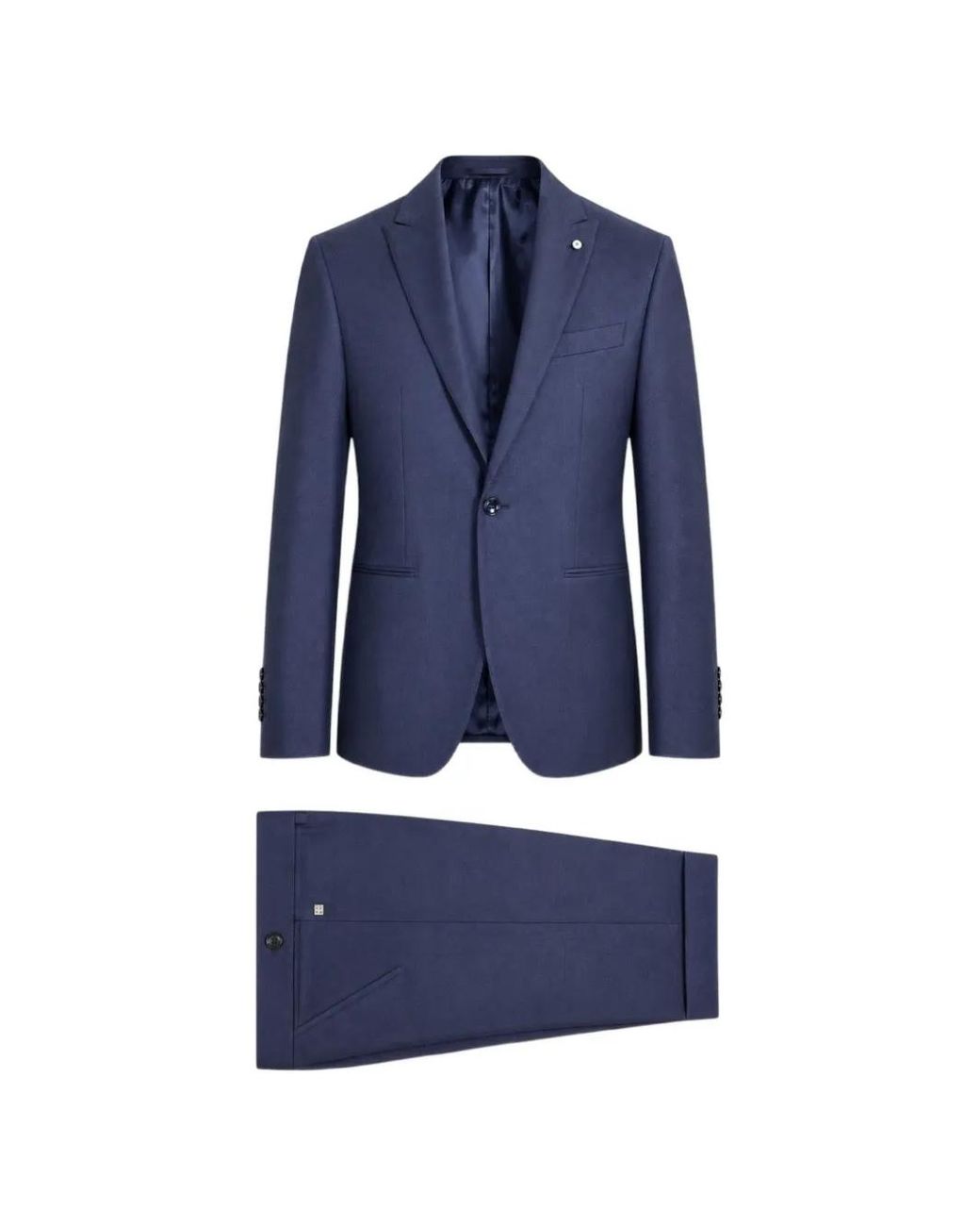 Luigi Bianchi Blue Manteau À Revers Crantés for men