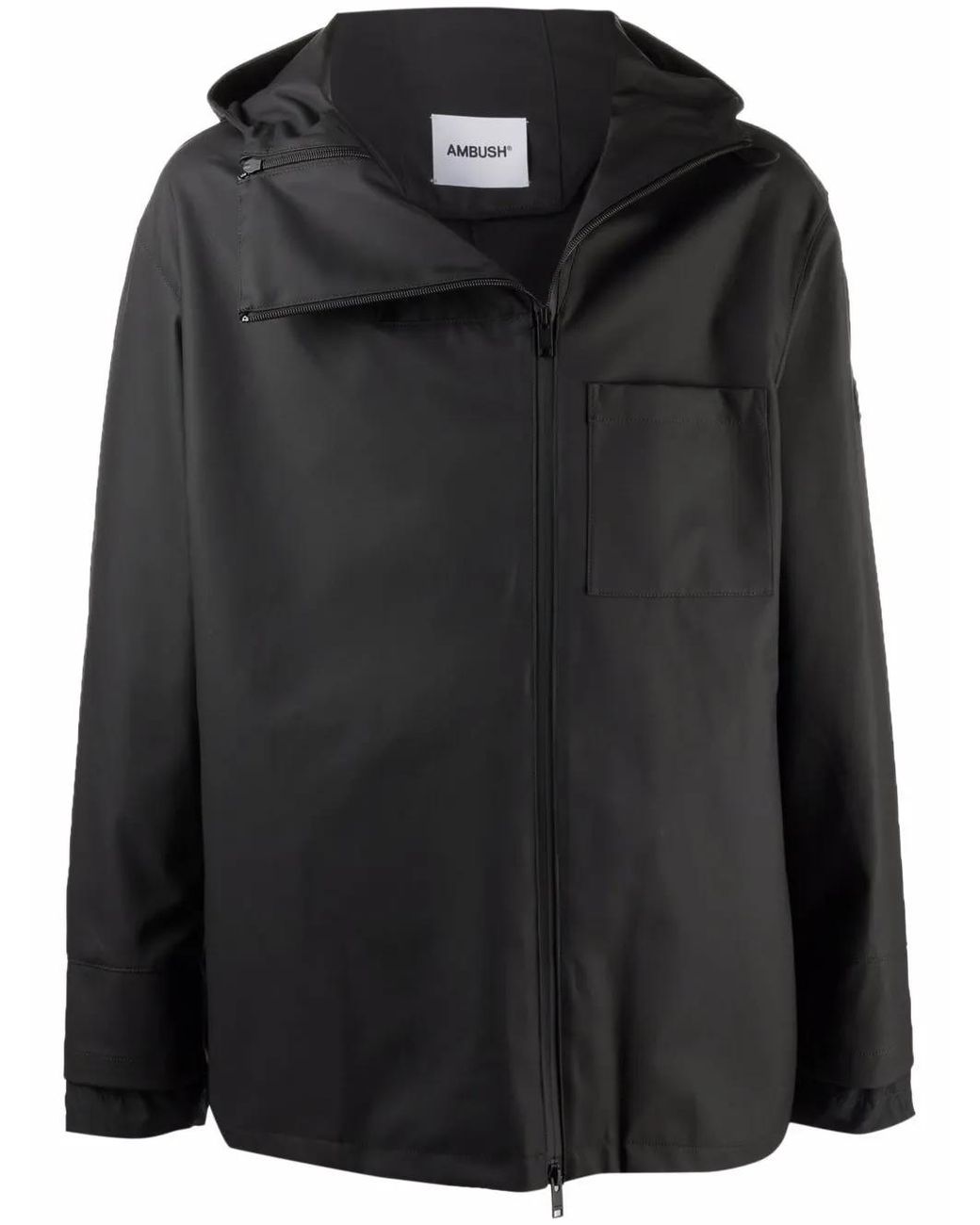 Ambush Black Coated Zip-Front Jacket for men