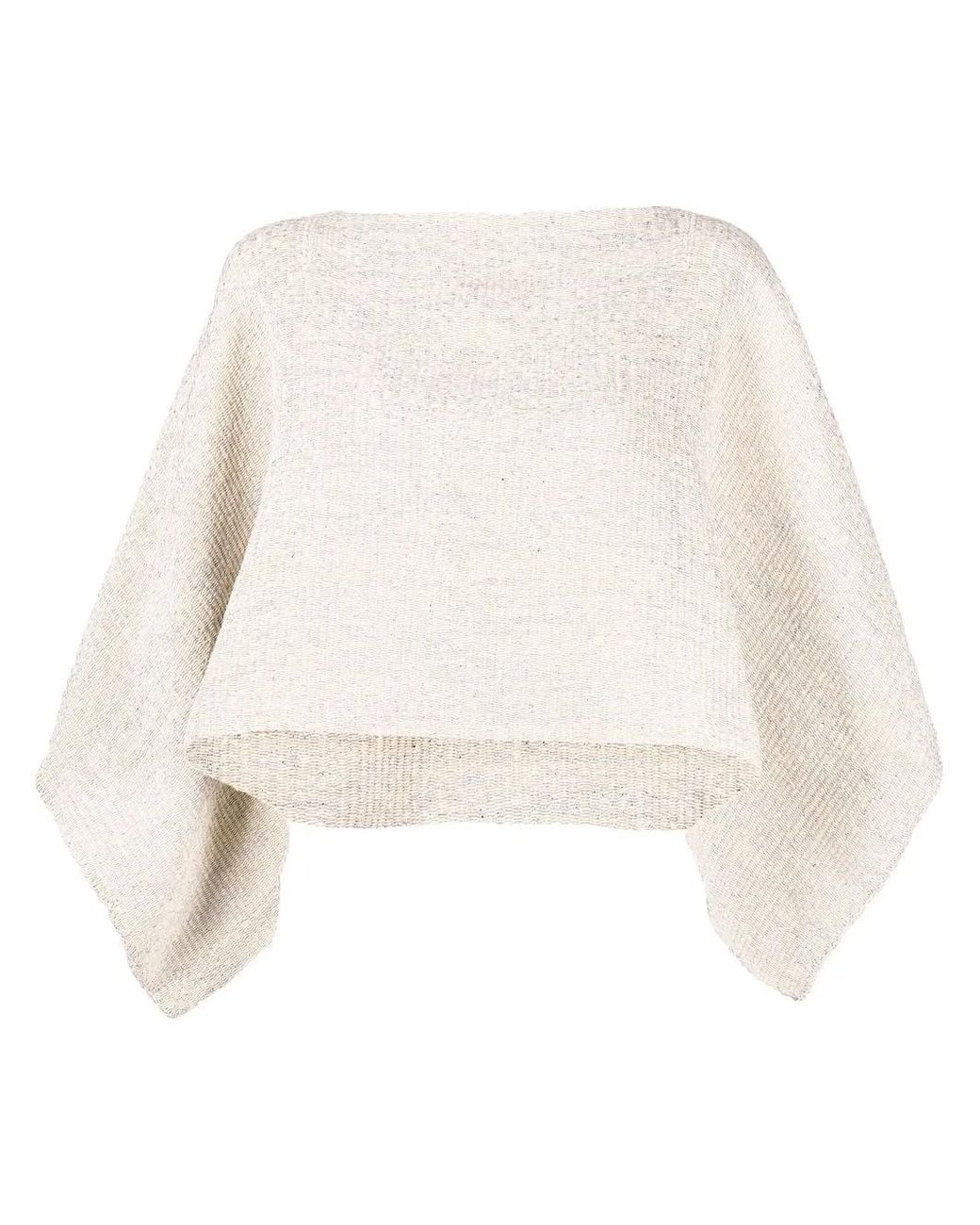 Voz White Cape-Style Long-Sleeved Jumper
