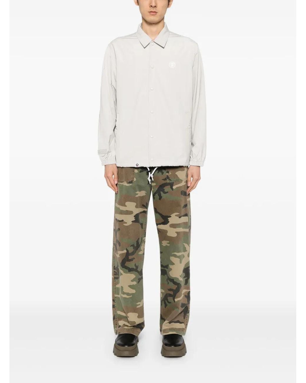 Aape By A Bathing Ape White Logo-Patch Long-Sleeved Jacket for men