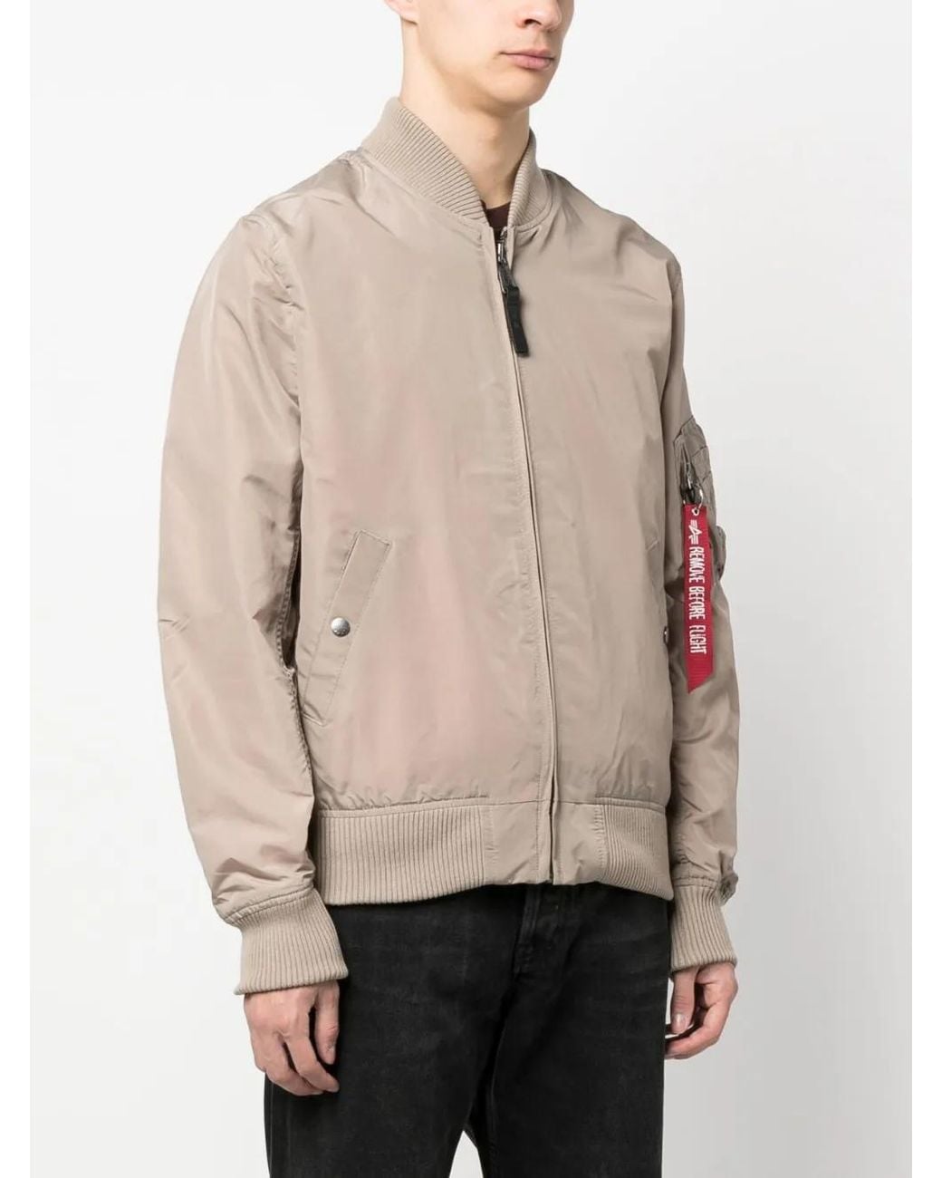 Alpha Industries Natural Zip-Up Bomber Jacket for men