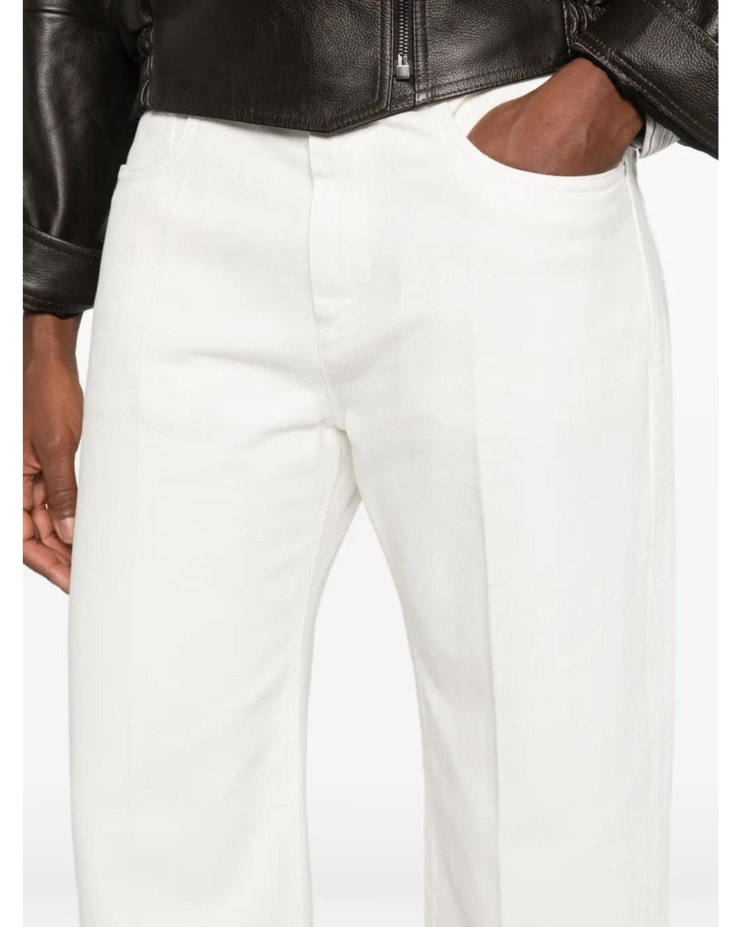 Brunello Cucinelli White Cottton Cropped Jeans