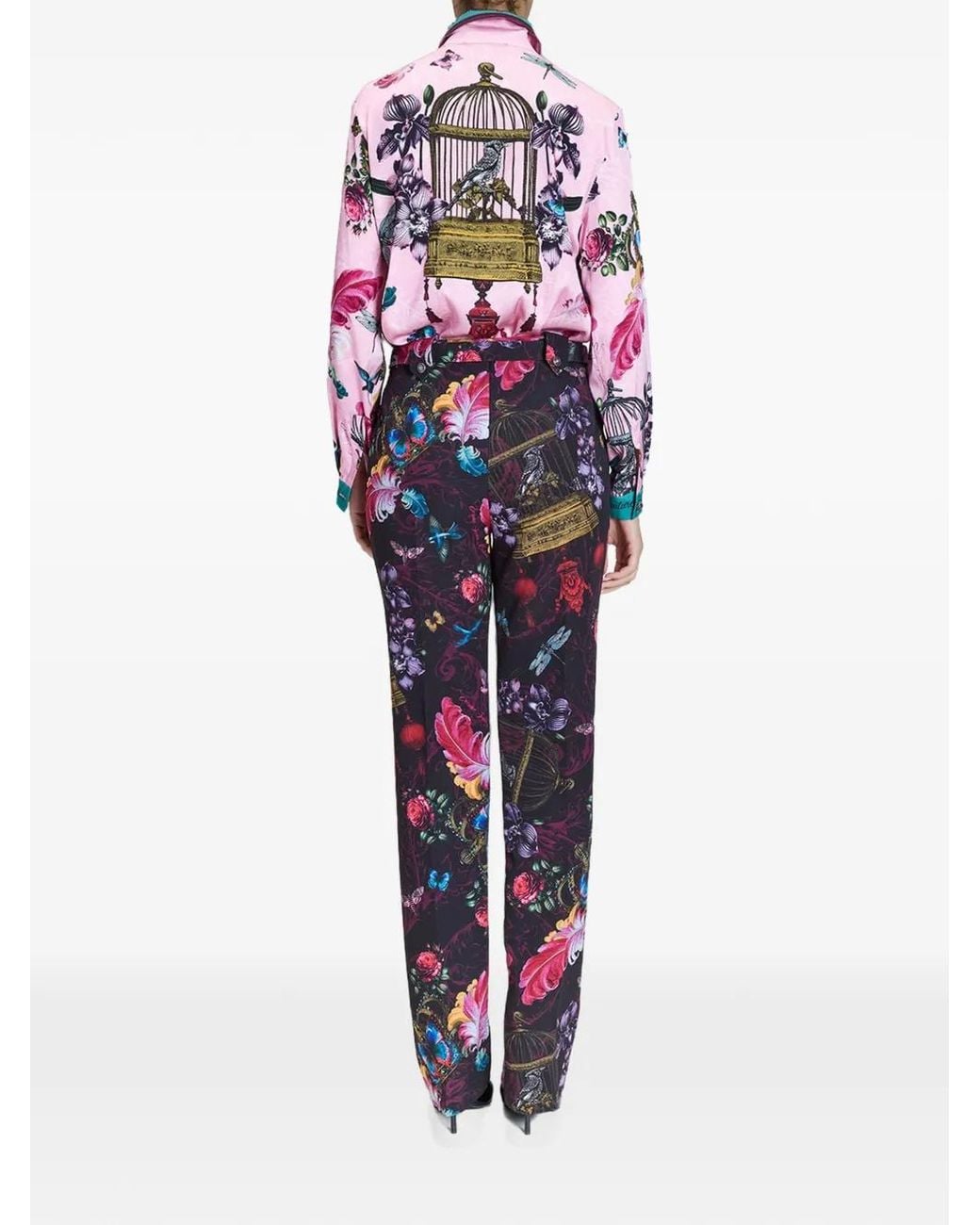 Versace Jeans Couture Blue Cabinet De Curiosité Baroque-Buckle Trousers