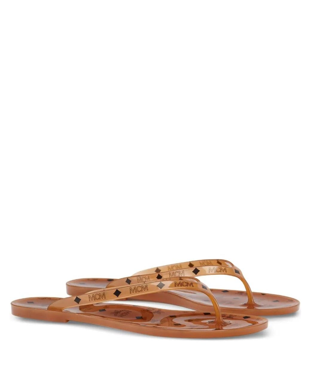 MCM Brown Sandalen Mit Monogramm-Print