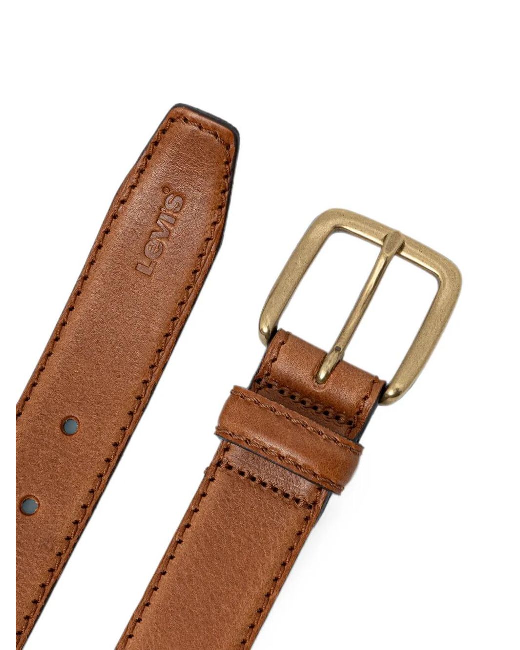 Levi's Brown Logo-Debossed Leather Belt for men