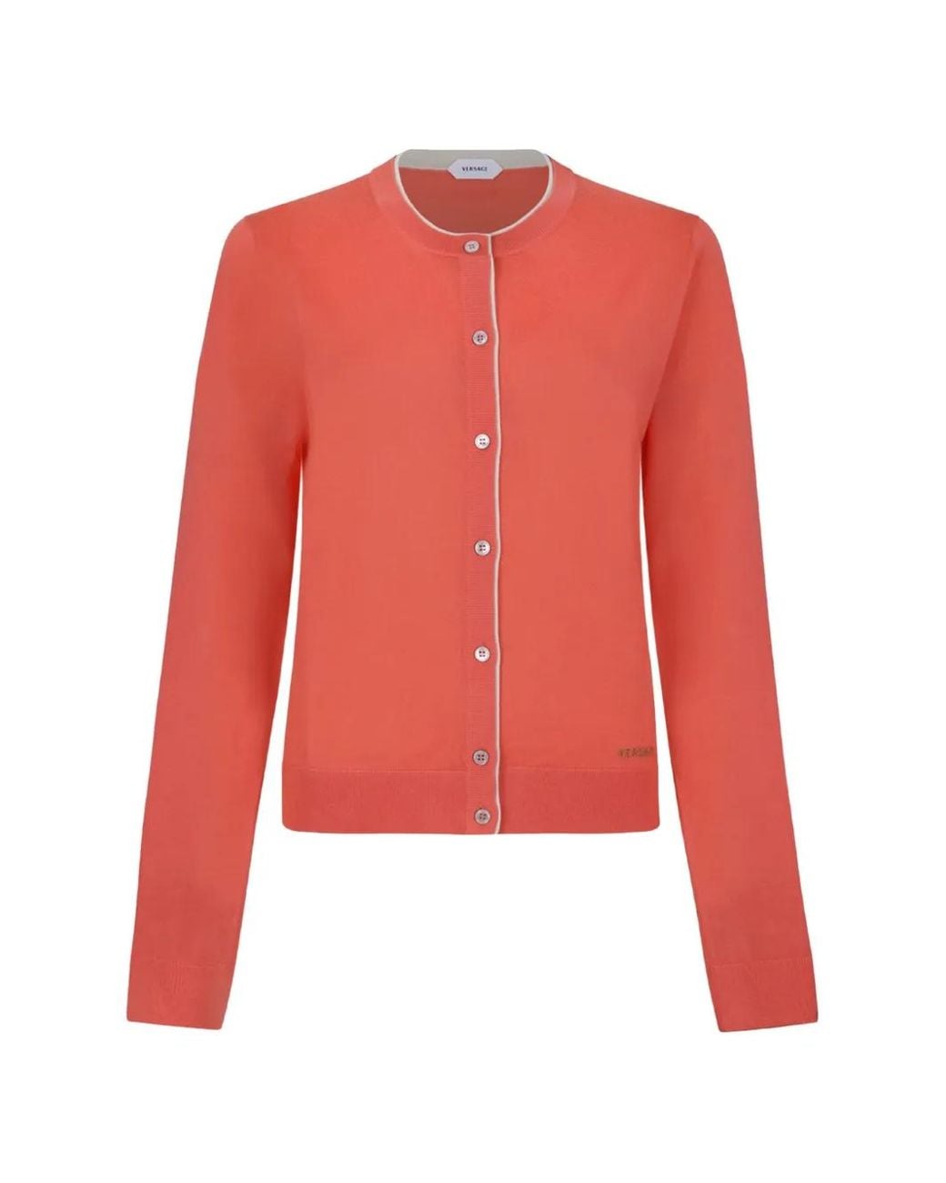 Versace Embroidered Wool Knit Cardigan