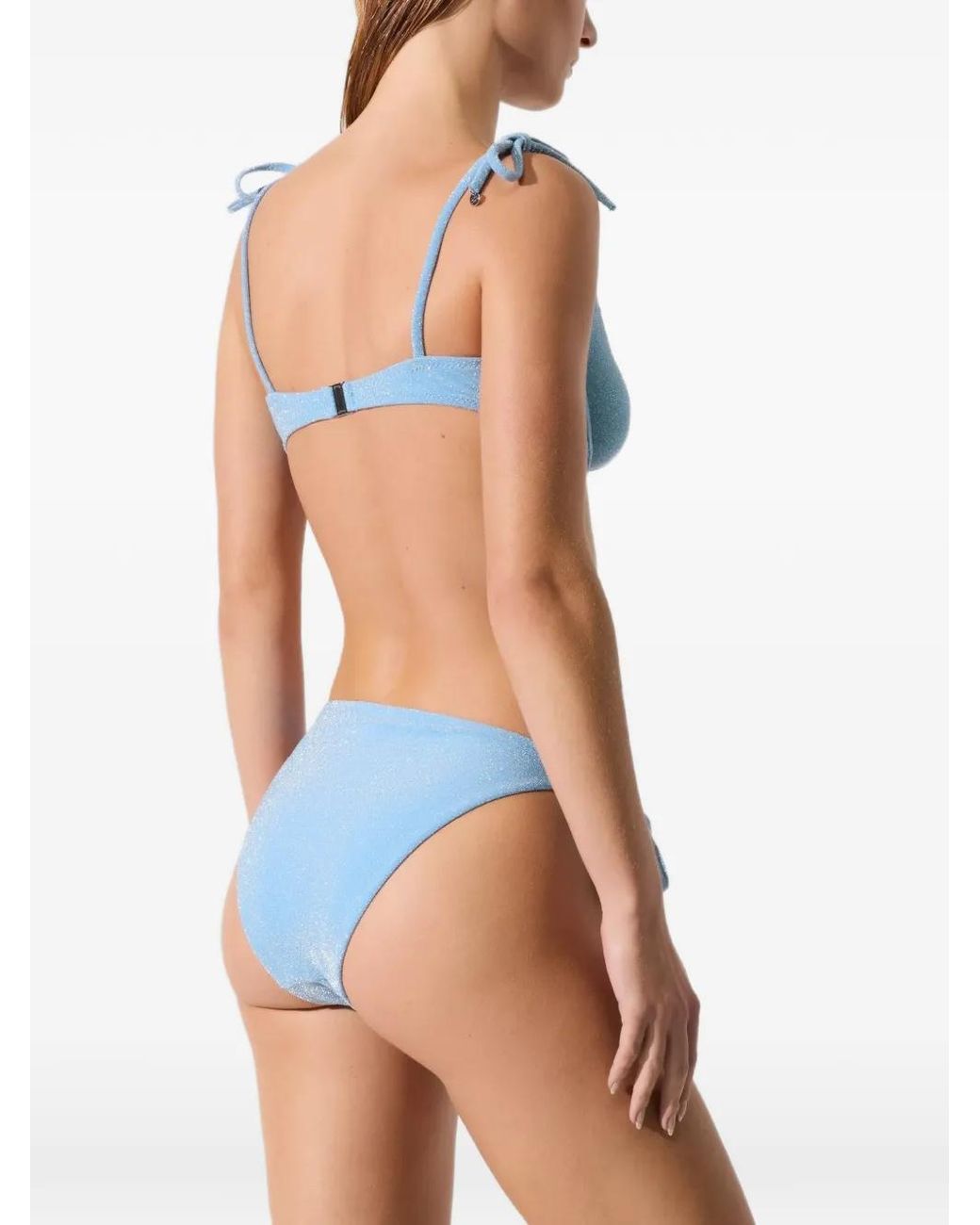 Karl Lagerfeld Blue Signature Wired Bikini Top