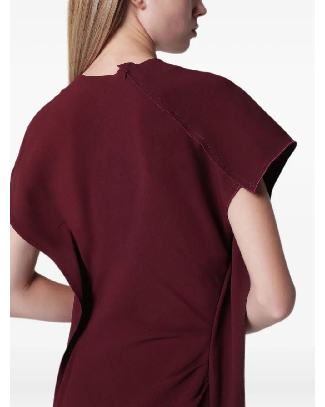 Victoria Beckham Purple Victoria Draped Midi Dress