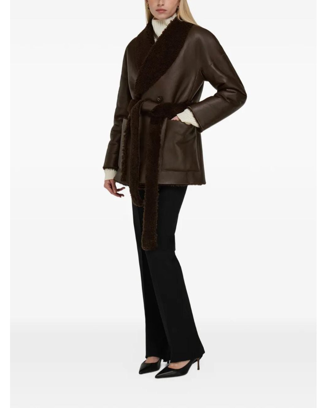 Ferragamo Black Reversible Shearling Jacket