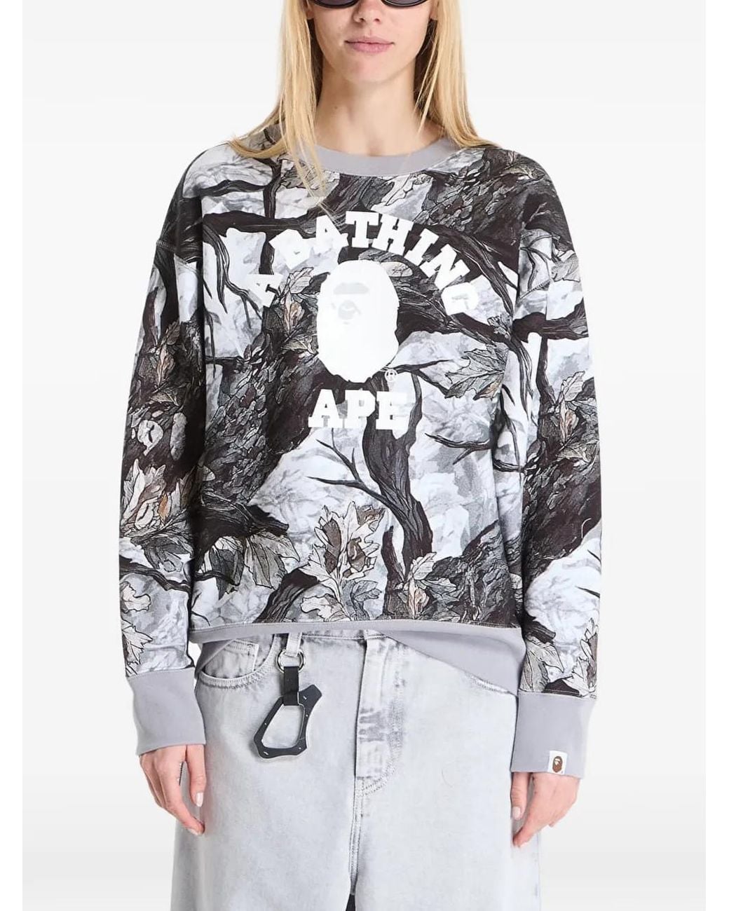 A Bathing Ape Gray Sweat Tree Edge Camo College