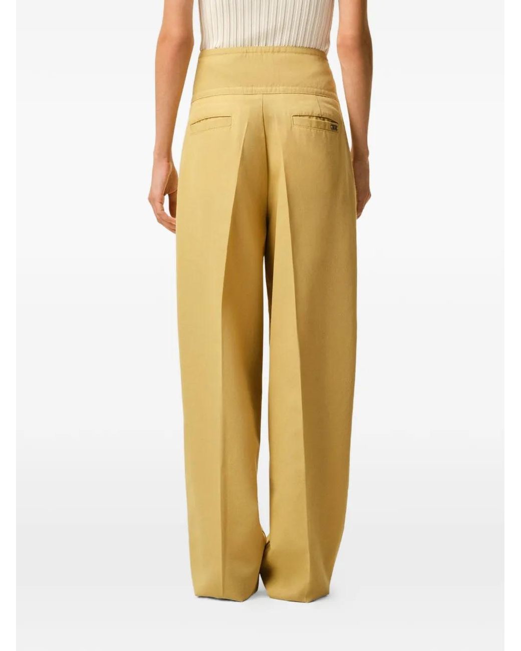 AMI Yellow New Wool Wrapped Belted Trousers
