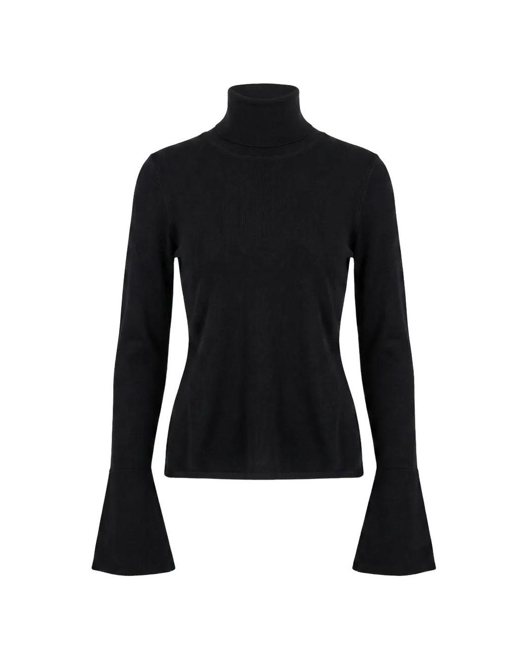Brandon Maxwell Black Dawson Flared-Sleeve Sweater