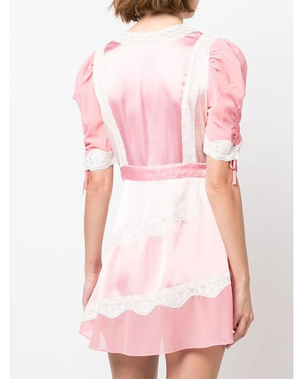 LoveShackFancy Pink Kleid Mit Spitze