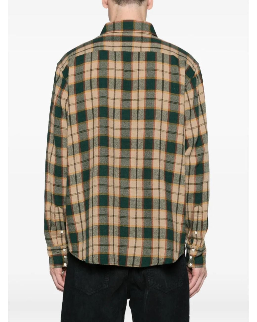 Visvim Green Meridian Check Flannel Shirt for men