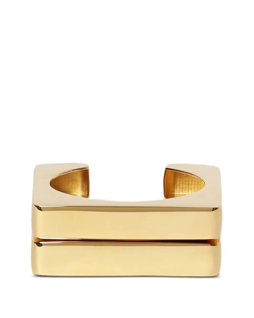 Elisabetta Franchi Metallic Square-Shape Rigid Cuff Bracelets