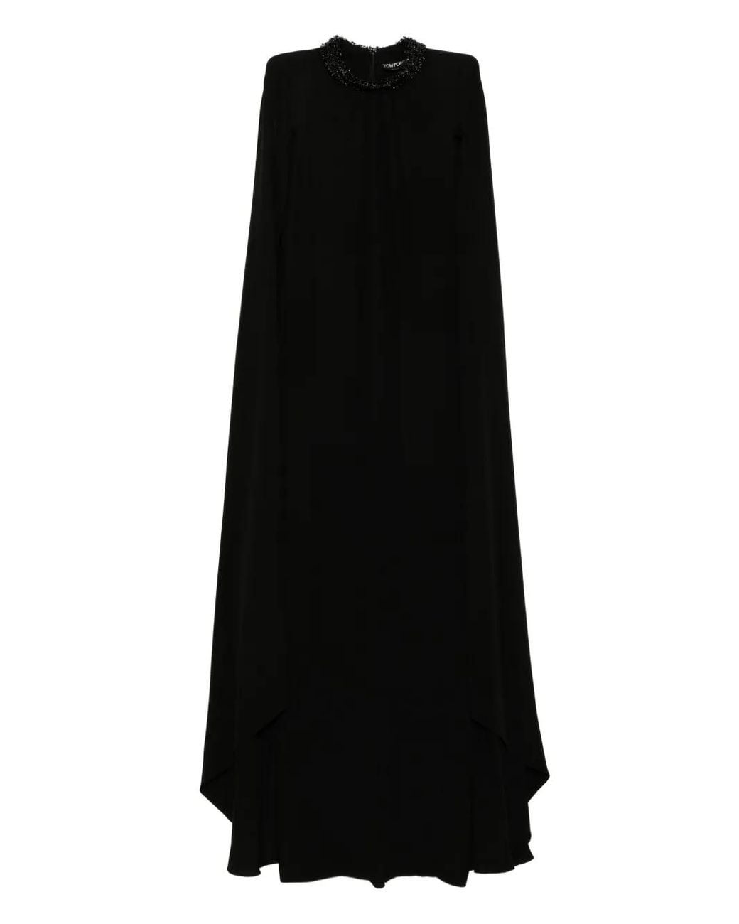 Tom Ford Black Cape Design Dress
