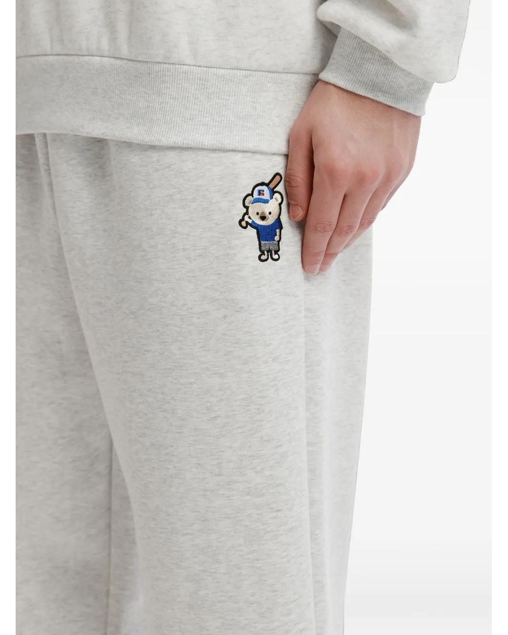 Chocoolate White Embroidered-Motif Track Pants for men