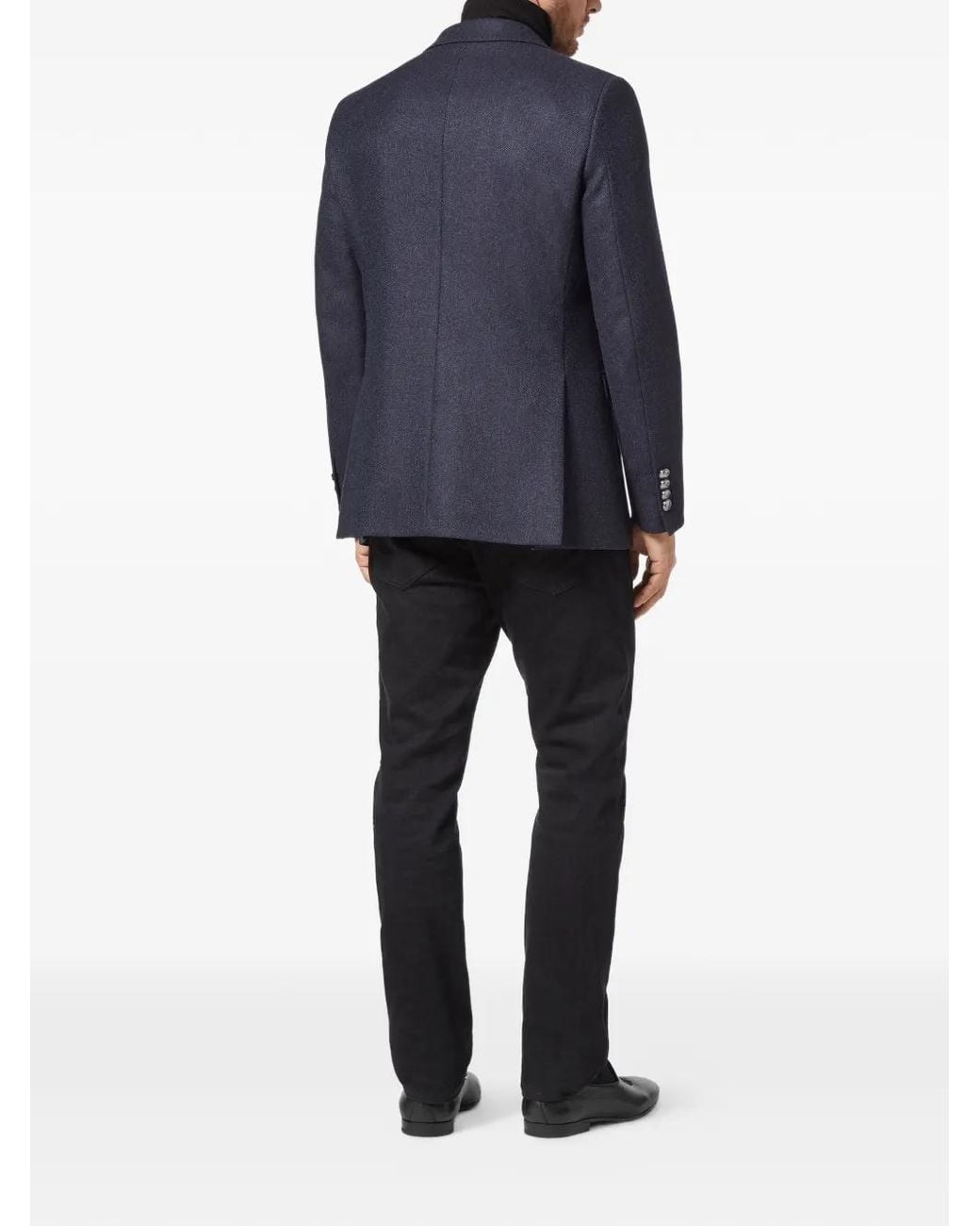 Billionaire Blue Double B Single-Breasted Blazer for men
