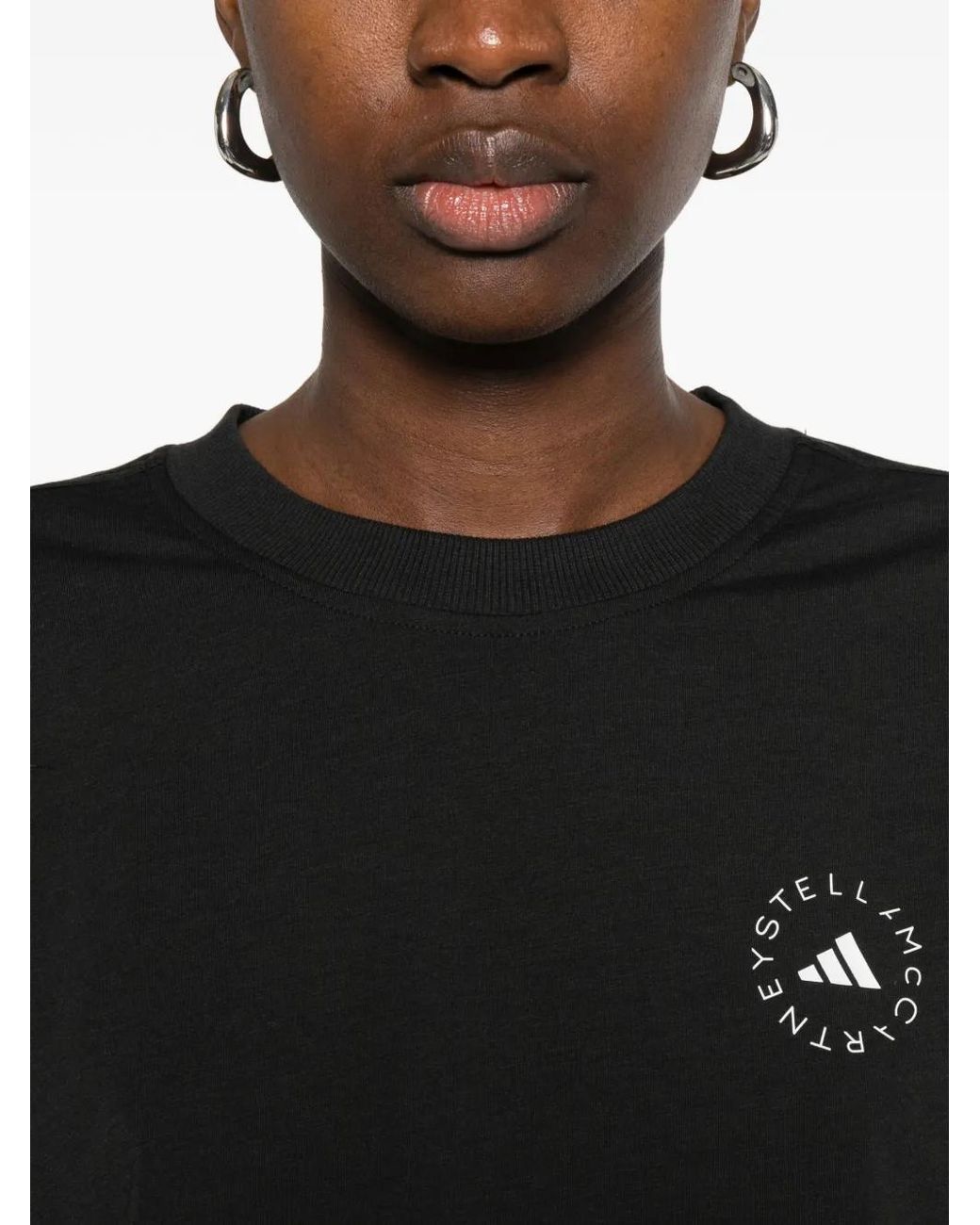 Adidas By Stella McCartney Black Logo-Print Long-Sleeve T-Shirt