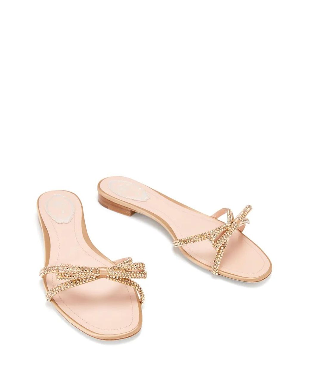 Rene Caovilla Natural Bow-Detail Sandals