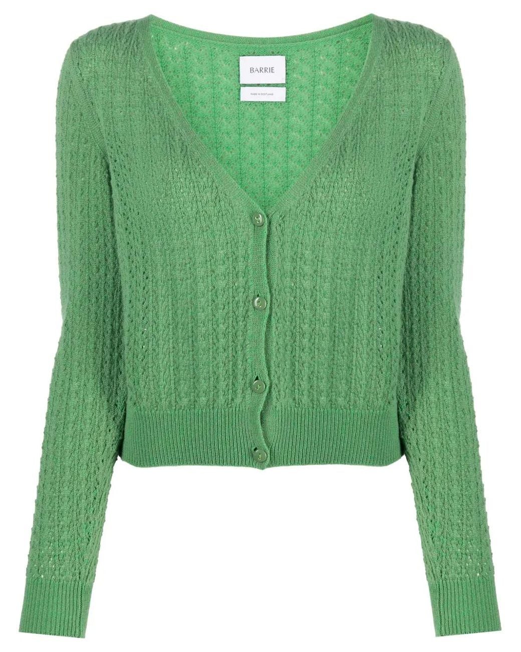Barrie Green V-Neck Cashmere Cardigan