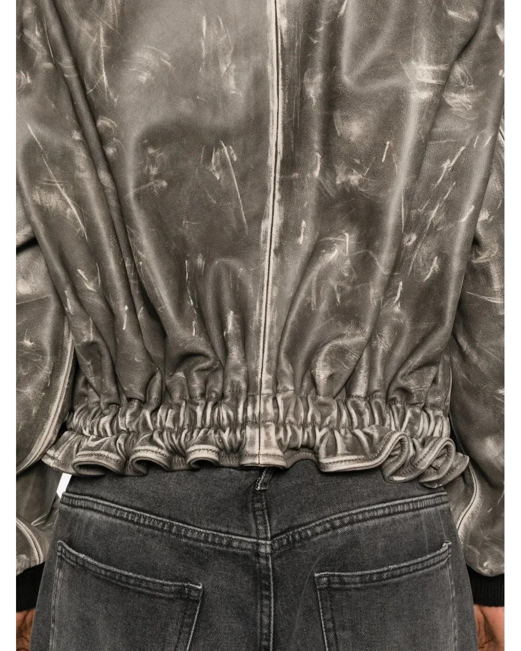 DUCIE Brown Luna Distressed Jacket