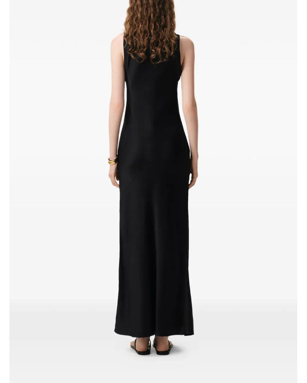 Robe Longue À Bords Nervurés AMI en coloris Black