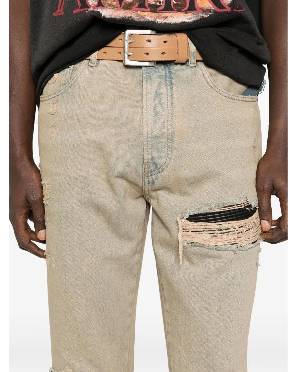 Amiri Natural Ripped Jeans for men