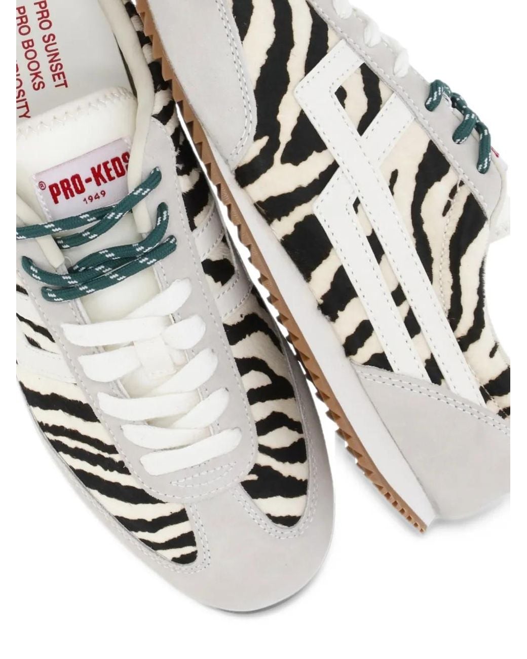 Pro Keds White Racer 77 Zebra-Print Sneakers