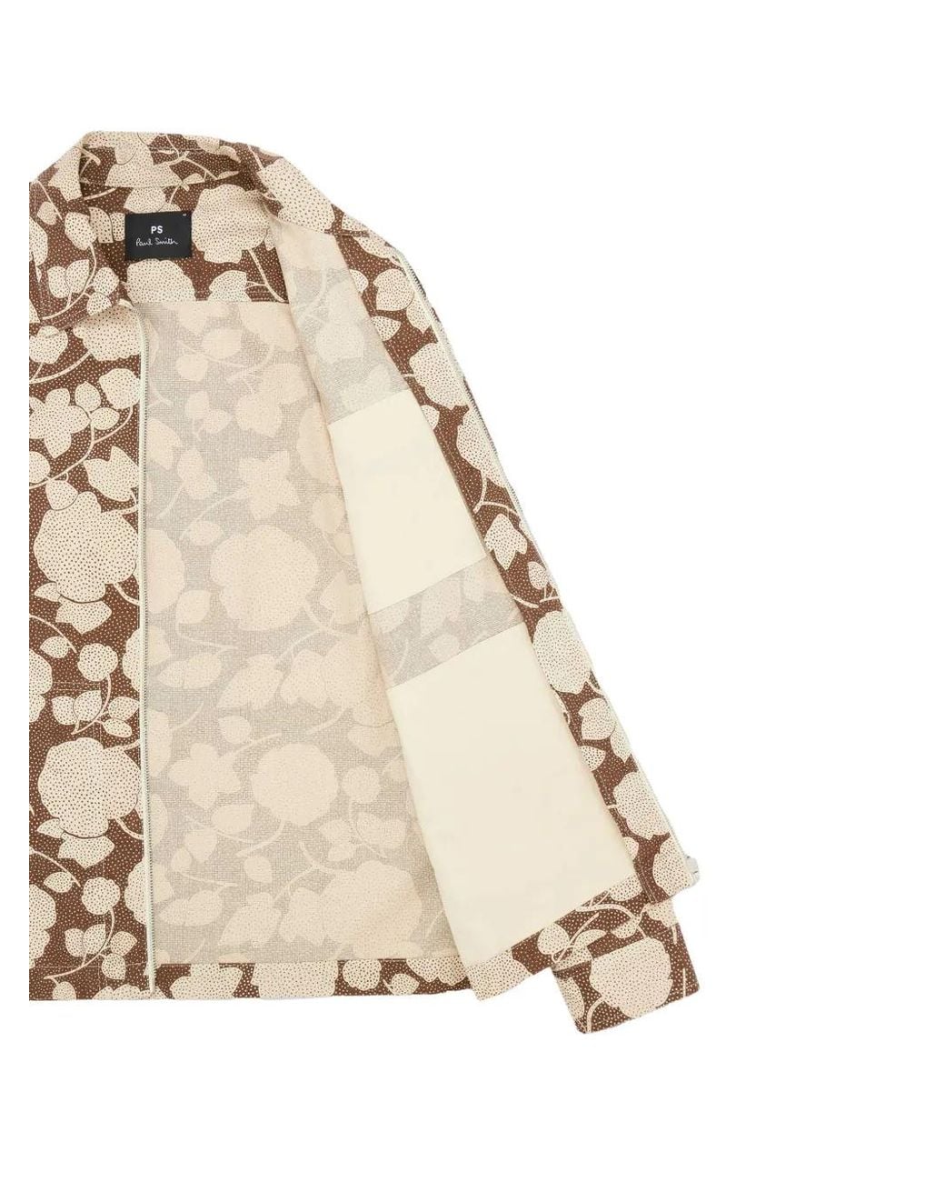 Paul Smith Natural Perforated Floral Zip Jacket for men