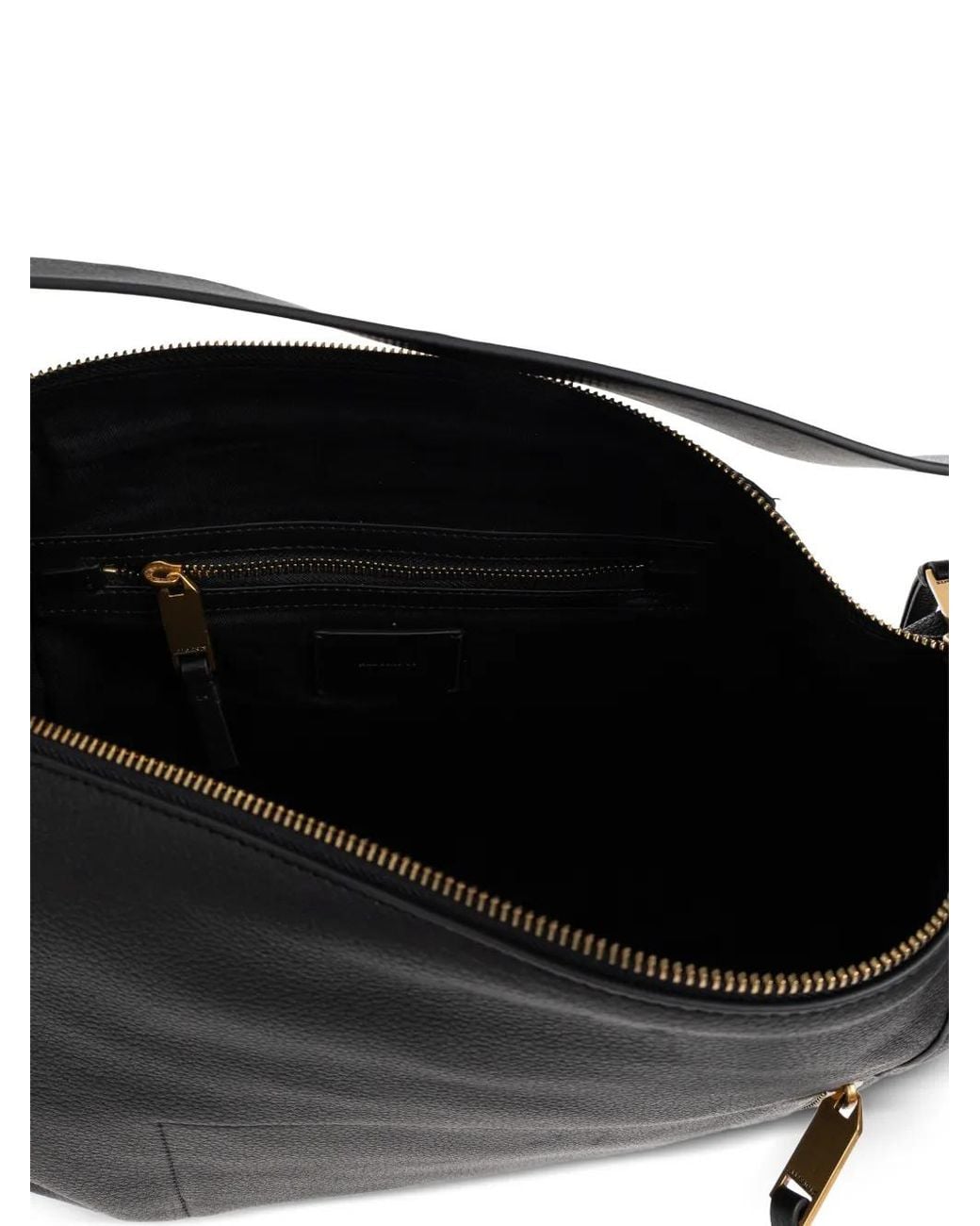 AllSaints Black Zip-Fastening Leather Shoulder Bag