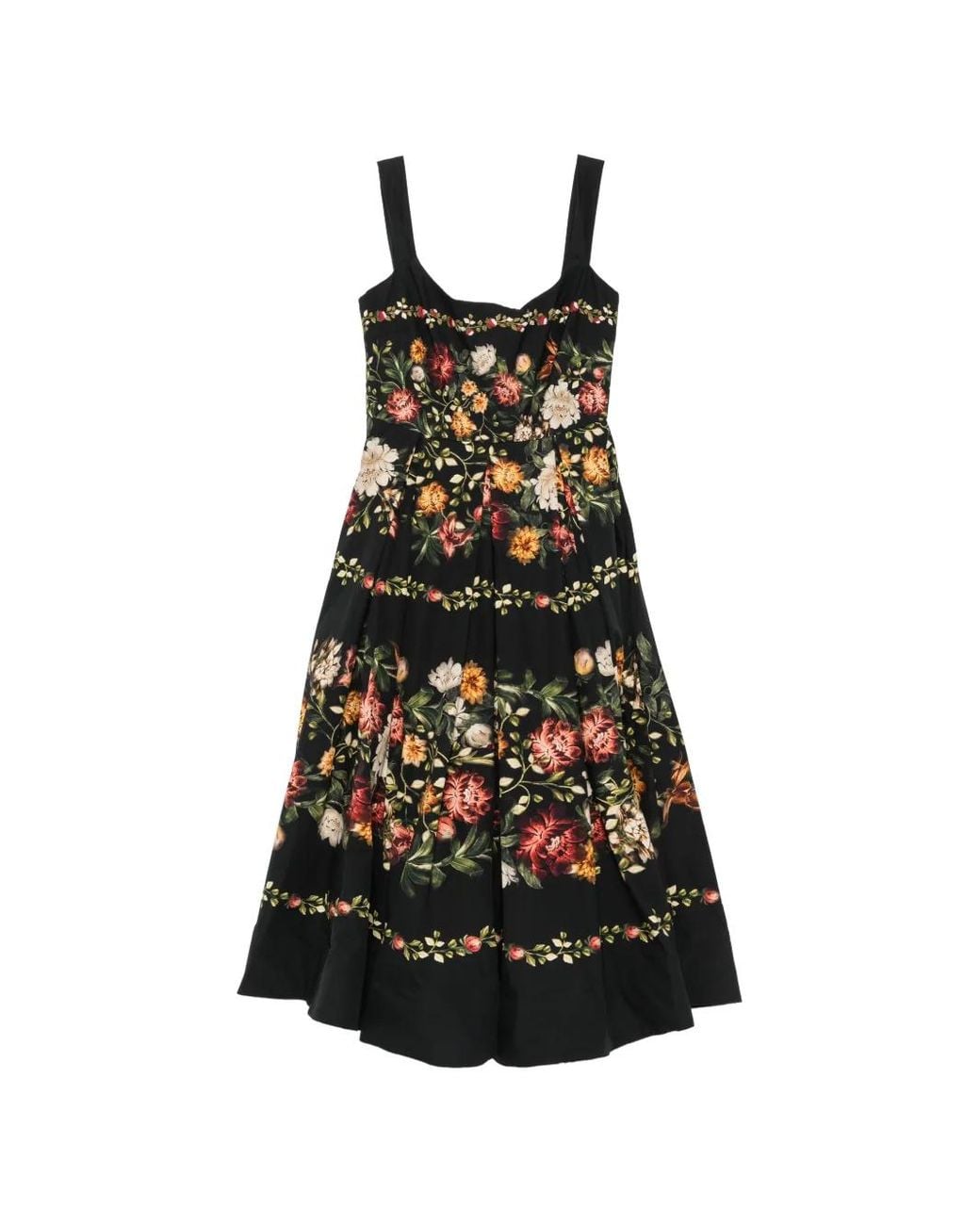 Agua Bendita White Alcaparra Paramo Floral-Print Pleated Midi Dress