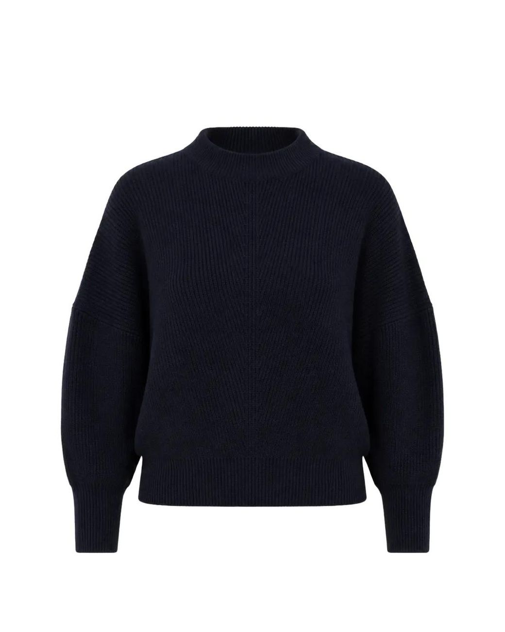 Sa Su Phi Blue Ribbed-Knit Batwing-Sleeve Sweater