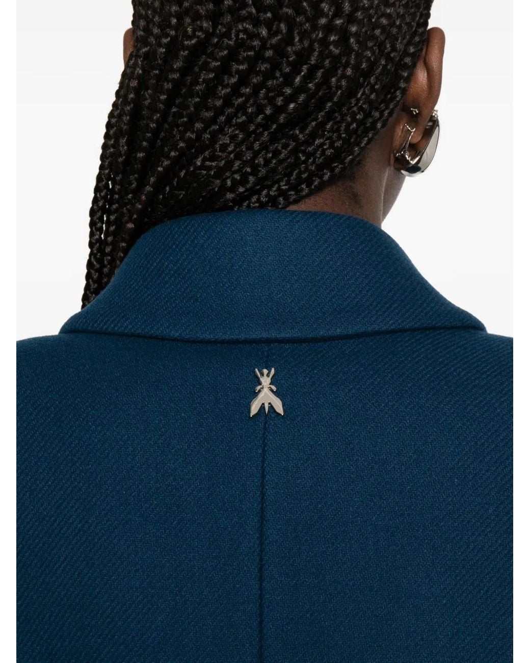 Patrizia Pepe Blue Double-Breasted Coat